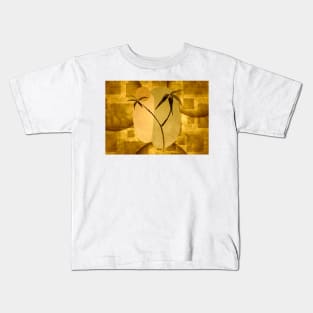 Bamboo Botanical Modern Art In Gold Kids T-Shirt